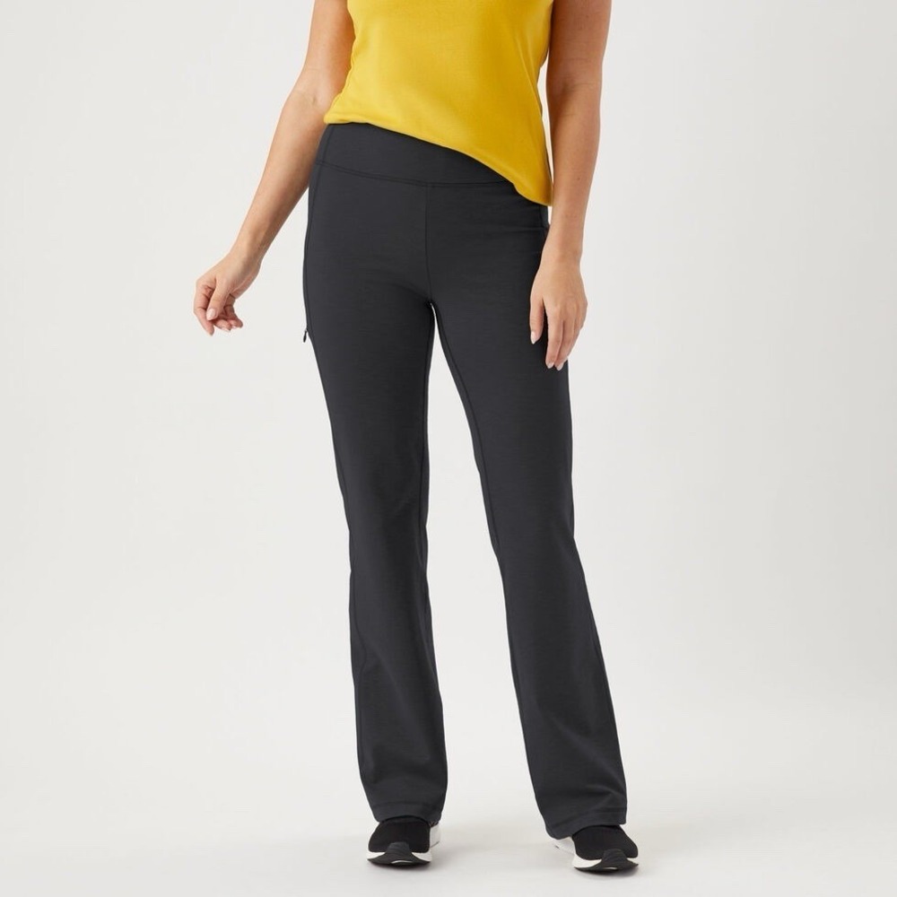 Duluth Trading NoGA Classic Relaxed Wide Leg Pants Lx31 Dark Gray UPF Zip Pocket - Picture 4 of 7